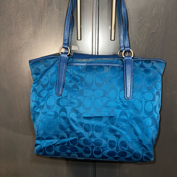 Coach Blue Signature Tote Bag - Picture 3 of 9